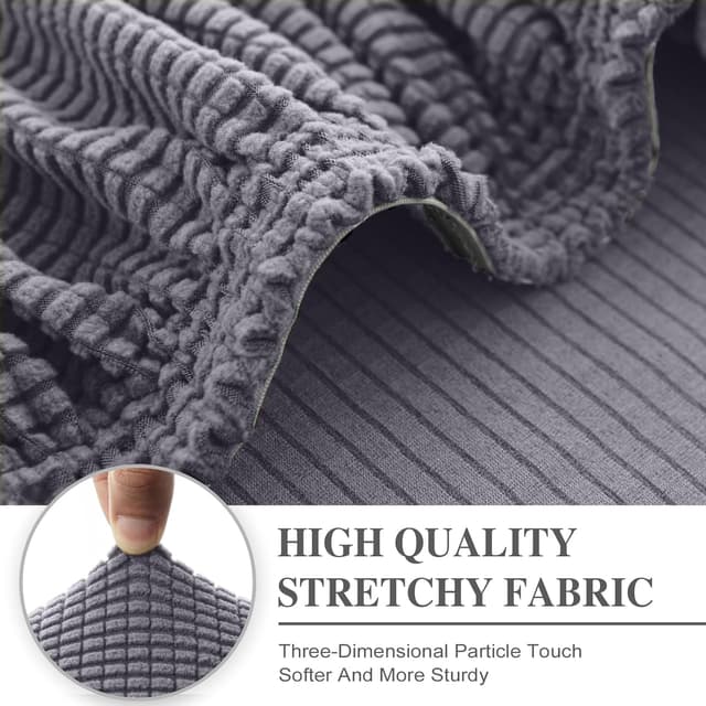 Detalle 2 de LA MEACK Stretch Couch Cushion Covers (3-Piece) for Seat or Sofa Backrest, Light Grey