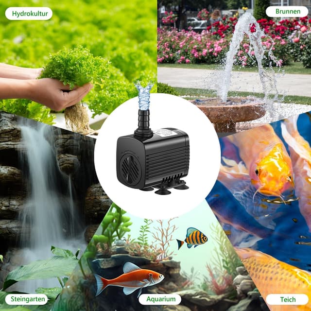 Thumbnail 6 de Lnicez Aquarium Pumpe 30W mit bis zu 2.500 l/h, Tauchpumpe für Aquarium, Teich & Brunnen