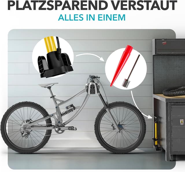 Thumbnail 6 de CYCLEHERO Fahrradpumpe alle Ventile mit Manometer – Standpumpe bis 160 PSI (11 bar) und 10 Jahre Garantie