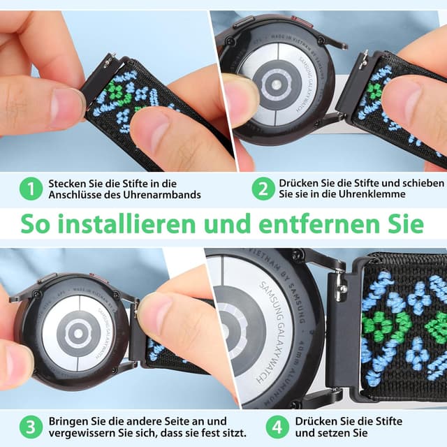 Detalle de SHIJZWD Elastisches Uhrenarmband 24 mm