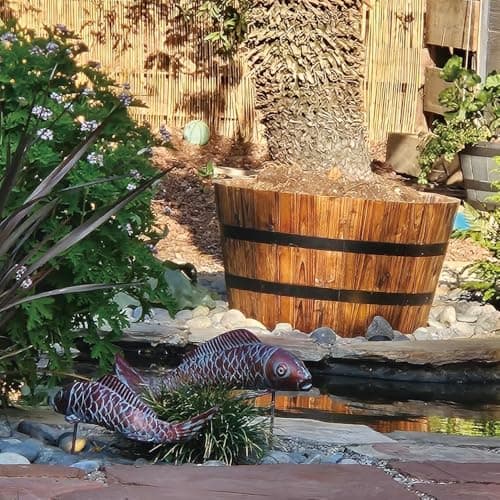 Thumbnail 6 de CLYB Juego de 2 estatuas Peces koi de cobre