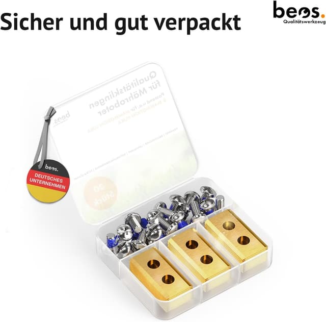 Thumbnail 6 de BEOS beos 30x Premium Titan Ersatzmesser inkl. Schrauben mit Sicherung – Ersatzklingen für Robotermäher (0,9 mm)