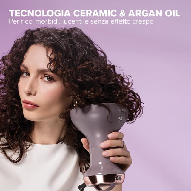 Detalle de Bellissima Imetec Diffon Ceramic & Argan – Diffusore per ricci con olio di argan, azione anti-crespo e doppio voltaggio