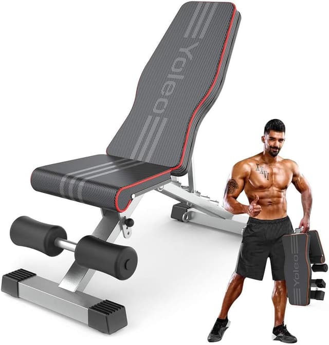 Detalle de YOLEO Weight Bench 300kg adjustable incline strength bench 🏋