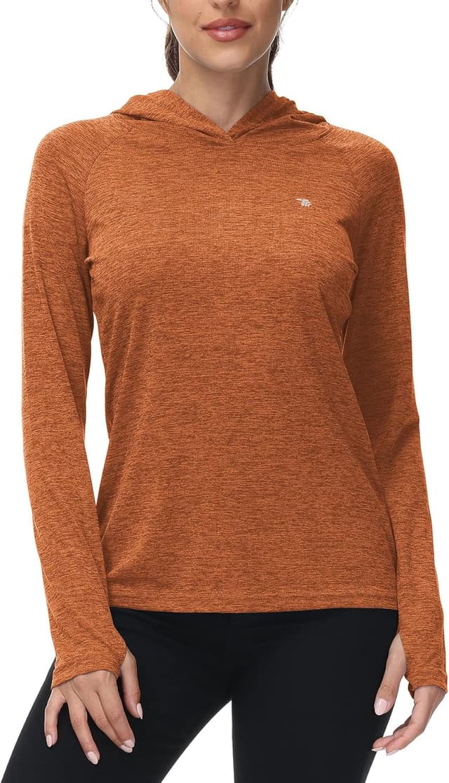 Detalle 2 de YSENTO Women’s Long Sleeve Running Hoodie with Thumb Holes and UPF 50+