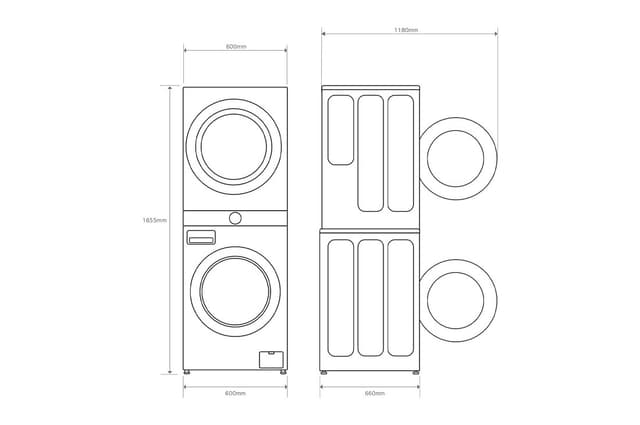 Detalle 2 de LG WT1210BBF Lavadora-secadora 12/10 kg, 1.400 rpm