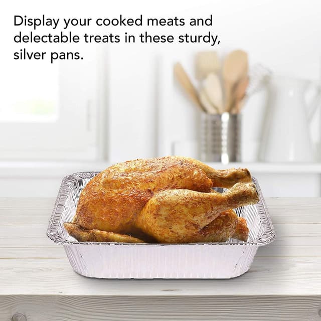 Detalle de Stock Your Home 9x13 Aluminum Pans (20 Pack) — Disposable, Recyclable Half Size Steam Table Trays