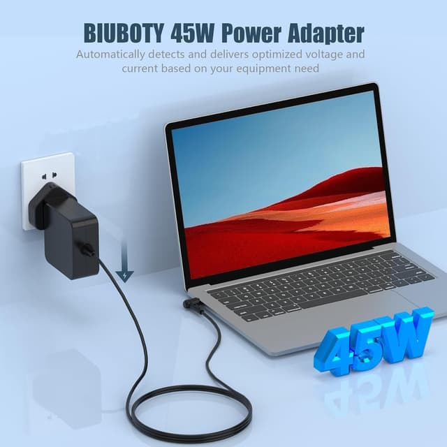 Detalle 2 de BIUBOTY 45W 19V DC laptop charger (compatible with selected ASUS VivoBook & ZenBook models)