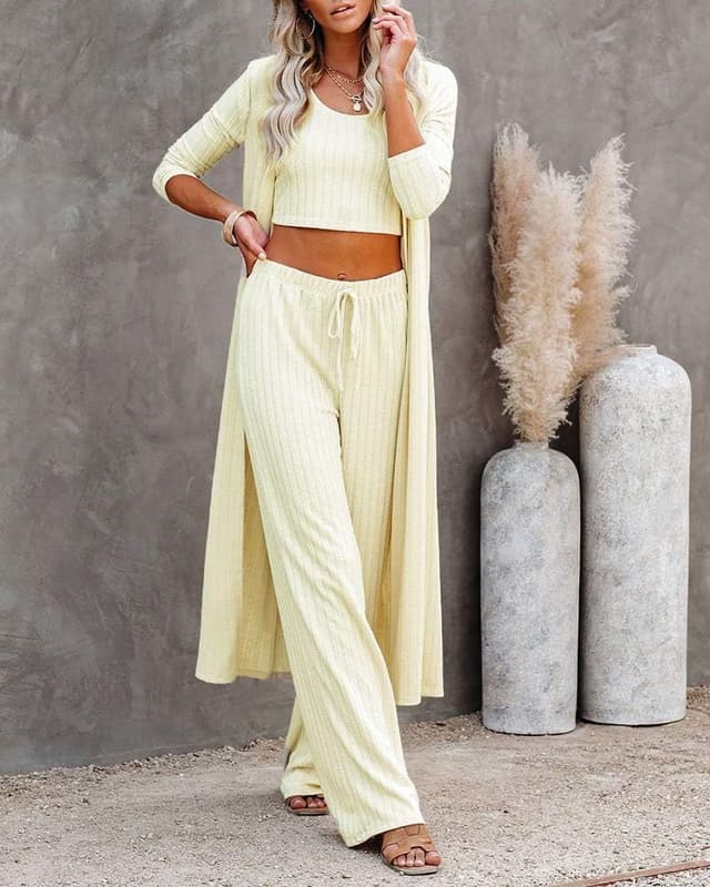 Detalle de Fessceruna 3-Piece Knit Loungewear Set for Women