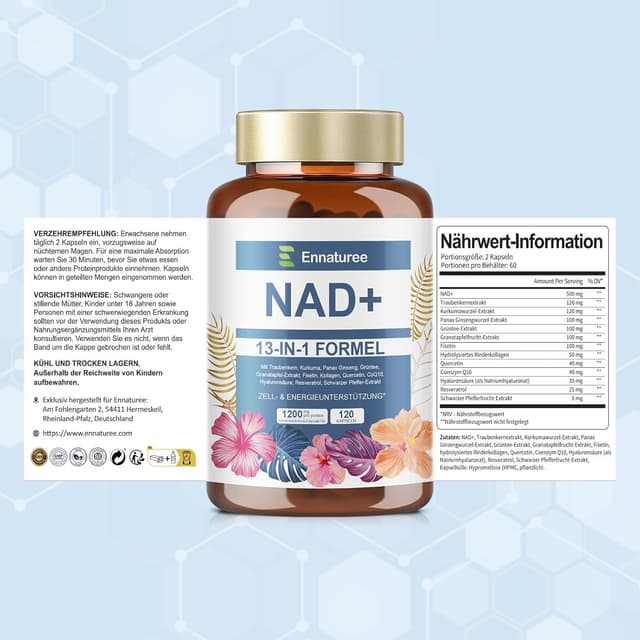Thumbnail 6 de NAD Supplement 1200 mg NAD 13, 120 Kapseln