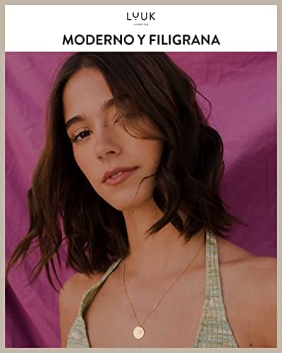 Detalle 2 de LUUK LIFESTYLE collar de acero inoxidable con colgante diente de león, chapita flor y tarjeta HAPPINESS (50 cm)