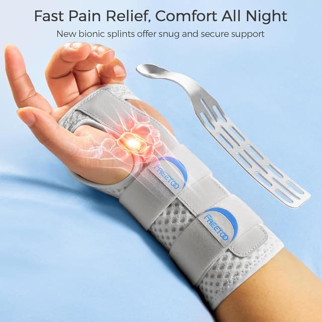 Detalle 2 de FREETOO Lightweight Carpal Tunnel Wrist Supports (Right/Left) with Removable Stays