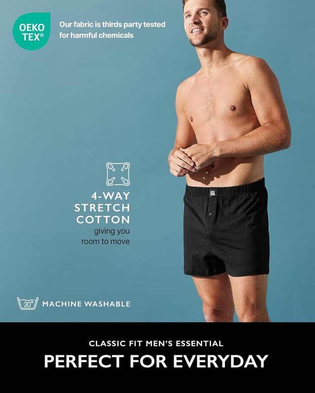 Detalle de Giovici loose fit cotton boxers 3 pack