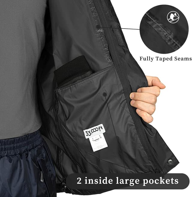 Detalle 1 de 33,000ft Regenjacke Herren 5.000 mm wasserdicht