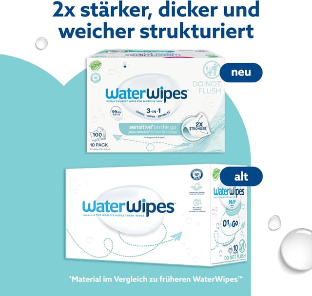 Thumbnail 2 de WaterWipes Sensitive+ Feuchttücher 100 Stück