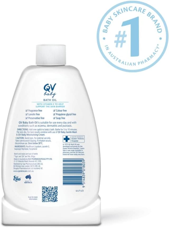 Thumbnail 1 de QV Baby Bath Oil 500ml for Sensitive Skin