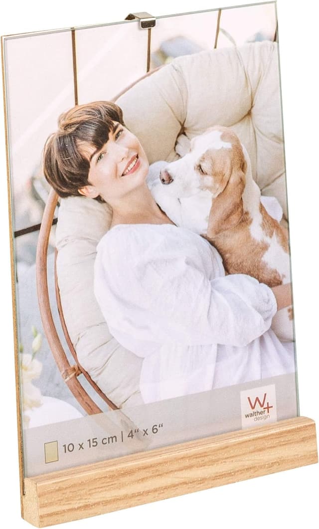 Detalle de walther design Cadre Photo Naturel 10 x 15 cm en bois (Portrait Simplicity YQ015P)