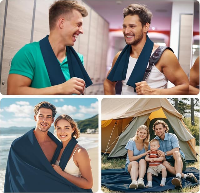 Detalle de Mikrofaser Handtuch 3er Set 200×100cm 🏖