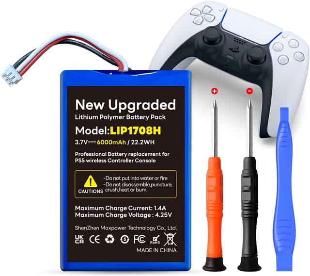 Detalle de PS5 DualSense controller replacement battery (6000mAh) rechargeable Li-ion – 3.65V