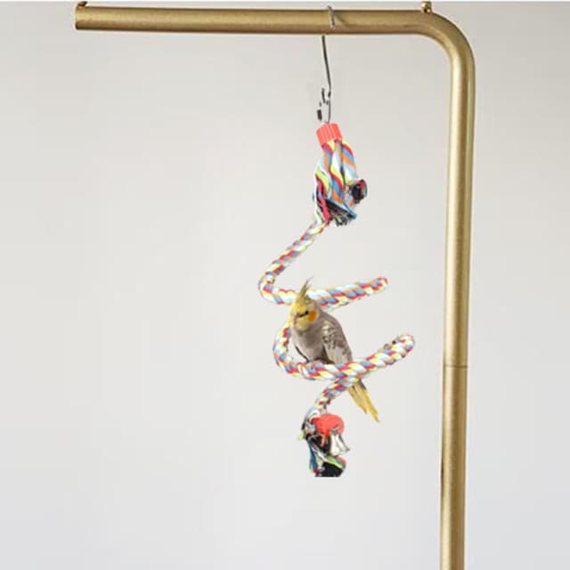 Detalle 2 de JVHLOV 160cm Bird Standing Climbing Toy with Parrot Spiral Rope Swing