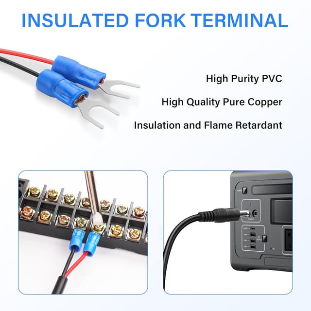 Detalle de DC 5.5mm to U terminal cable 0.8M