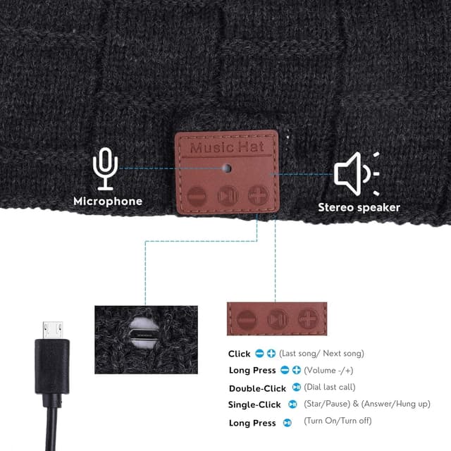 Detalle de ULTRICS Bluetooth Beanie Hat for Men