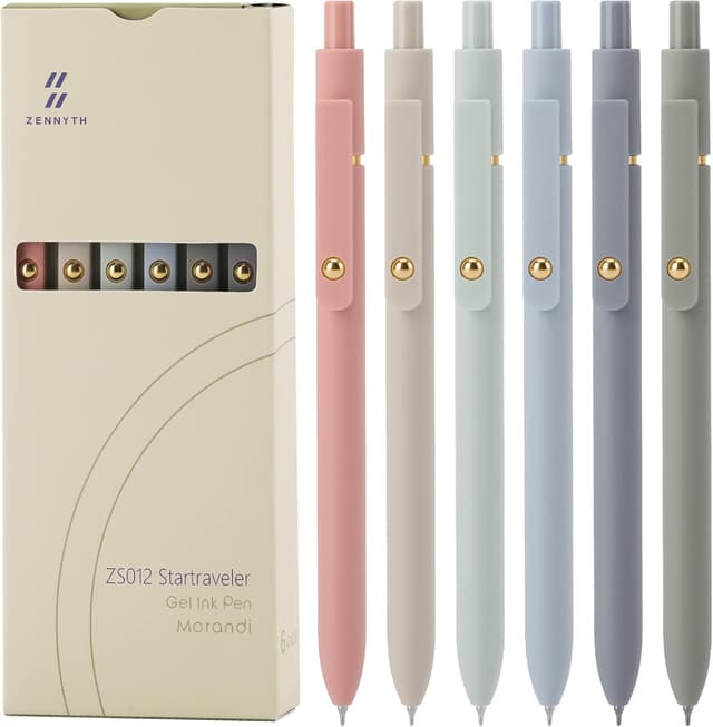 Detalle de Ddaowanx Gel Pens (6-Pack) 0.5mm Quick-Dry Retractable Black Ink Fine Point