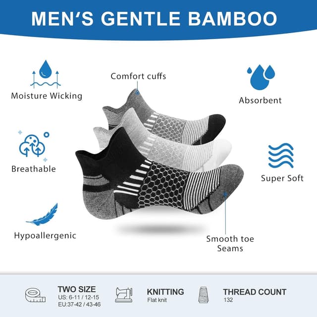 Detalle 1 de Niofind Mens Trainer Socks Cotton 6 Pairs