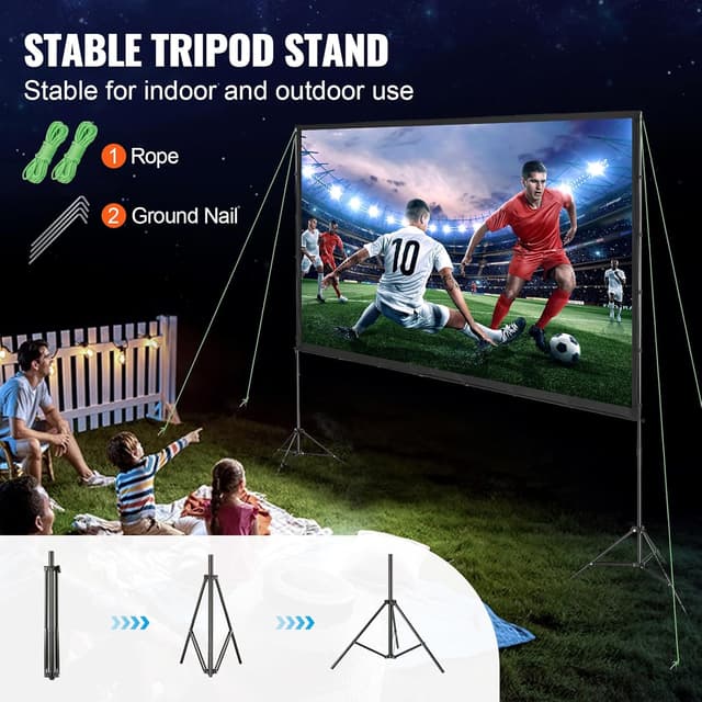 Detalle 2 de VEVOR Projector Screen with Stand (120 inch, 16:9) for Outdoor Movie Nights