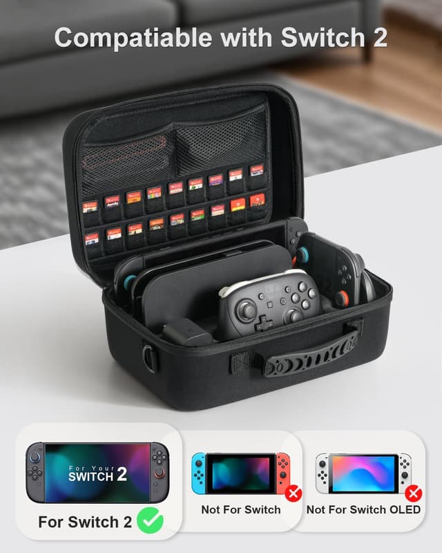Detalle de STARTRC GAMES All-in-One Carry Case for Nintendo Switch 2 — 18-card capacity