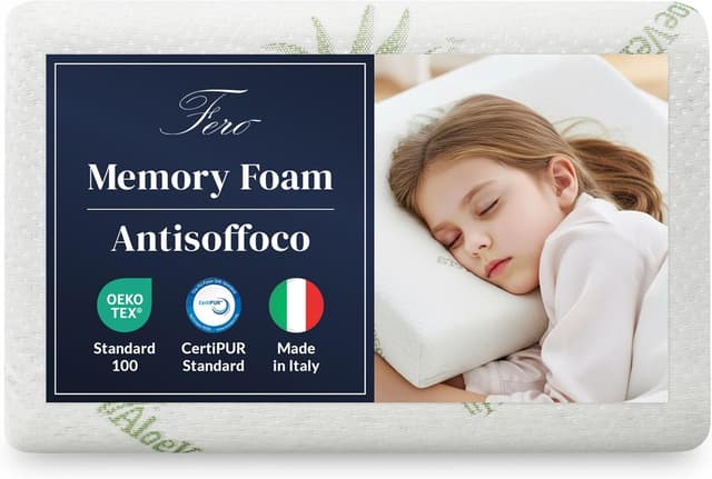 Detalle de Ferò Cuscino Bambini Antisoffoco 30x50x5,5cm 💤