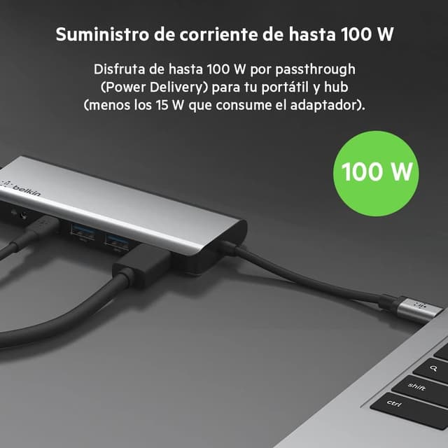 Detalle 2 de Belkin Hub USB-C 7 en 1 100 W