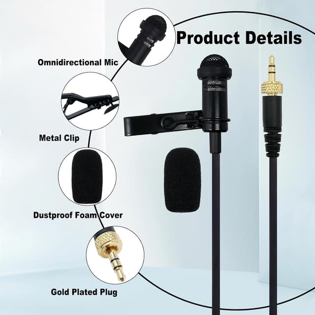 Thumbnail 5 de SPTSSWET Lavalier Mikrofon für Sennheiser 5 ft