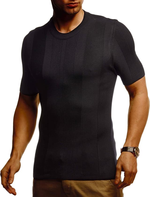 Detalle 2 de Leif Nelson maglietta slim fit da uomo con collo rotondo per sport e outdoor