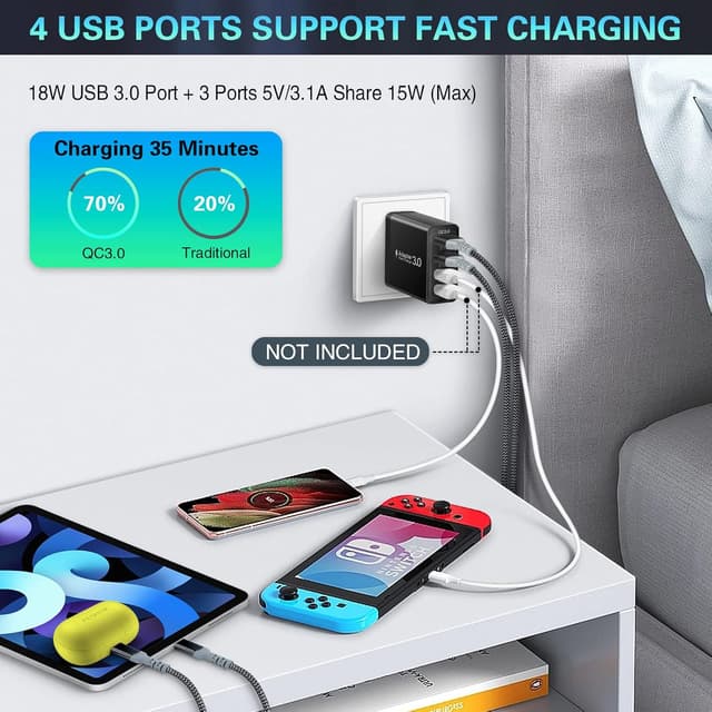 Thumbnail 4 de Schnelles USB Ladegerät 4-Port 33W