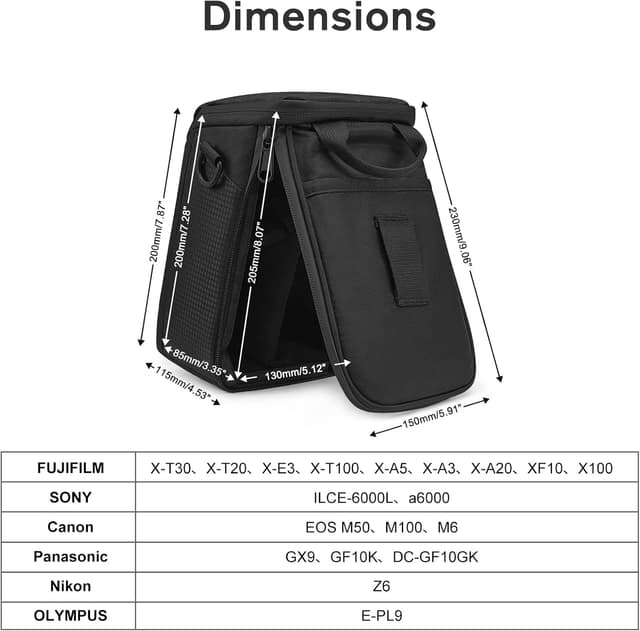 Detalle de S-Zone Kameratasche wasserdicht & stoßfest (bis 20 x 8,5 x 13 cm innen) – gepolsterte Schutzhülle für 1 Kamera + Objektive