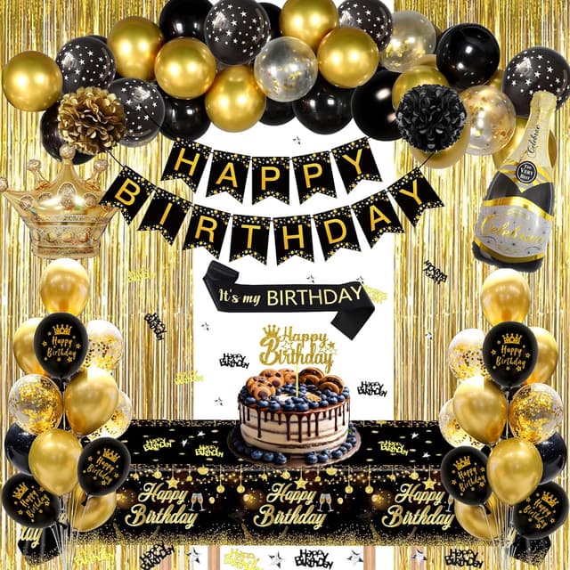 Detalle 1 de Gold Birthday Decorations White and Gold party set 🎉