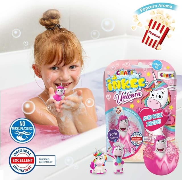 Detalle de INKEE Surprise Unicorn 8 Bombas de Baño 🦄 con Sorprensa