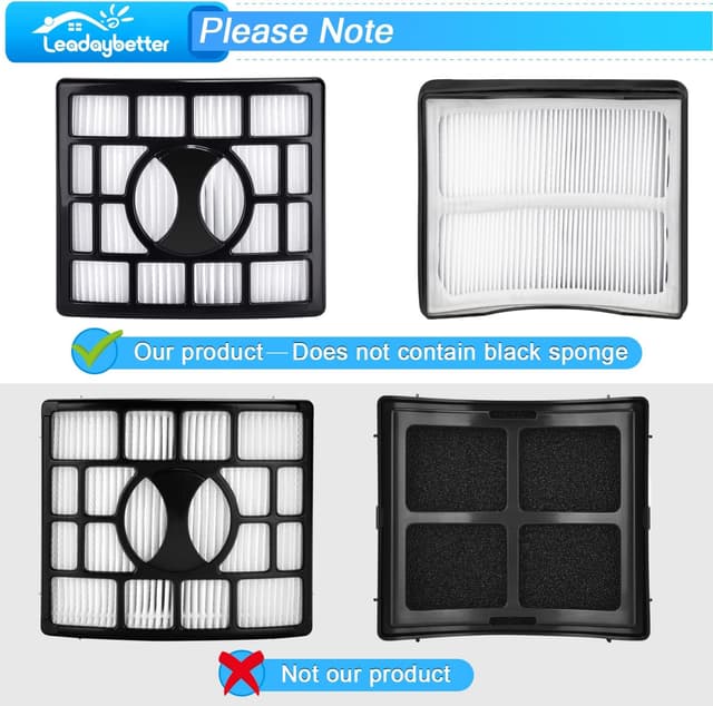 Detalle de NZ801UKT Vacuum Filter Replacement Set for Shark Rotator Powered Lift Away (NV801UKT, NV680, NV801 & more)