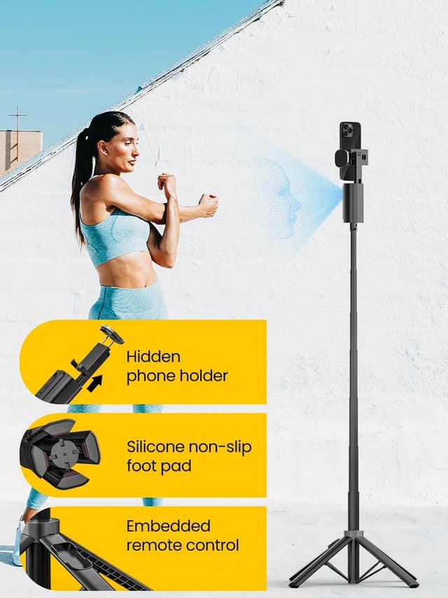 Detalle de AOCHUAN Smart M3 3-in-1 Face Tracking tripod for iPhone (57" expandable selfie stick with remote)