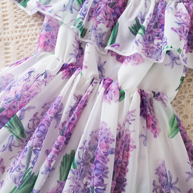 Detalle de Girls floral off-shoulder dress, 1-6 years