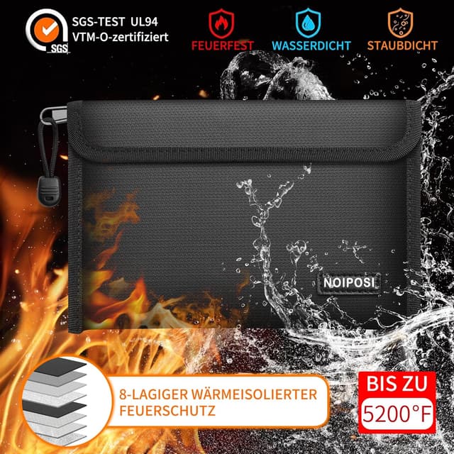 Detalle de Noiposi Feuerfeste Tasche 2er-Set 21,5x14 cm