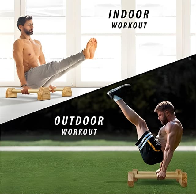 Detalle 2 de Yes4All parallele calisthenics in legno/acciaio per dip e push-up