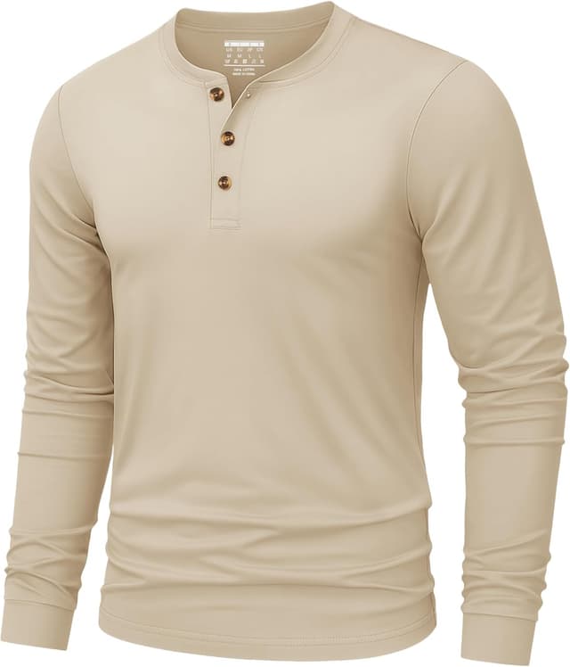 Detalle de TACVASEN Henley coton homme, col boutonné