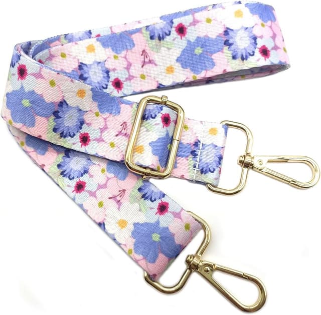 Thumbnail 6 de Verstellbarer Schultergurt Tasche Rote Blume mit Karabiner Gold – Taschengurt zum Wechseln, 80–130 cm, 3,8 cm breit