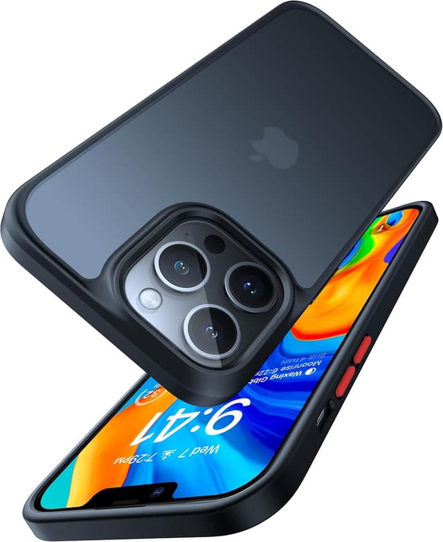 Detalle de TORRAS Guardian Series Shockproof iPhone 13 Pro Max Case (Frosted Black) with 360° Airbag Protection