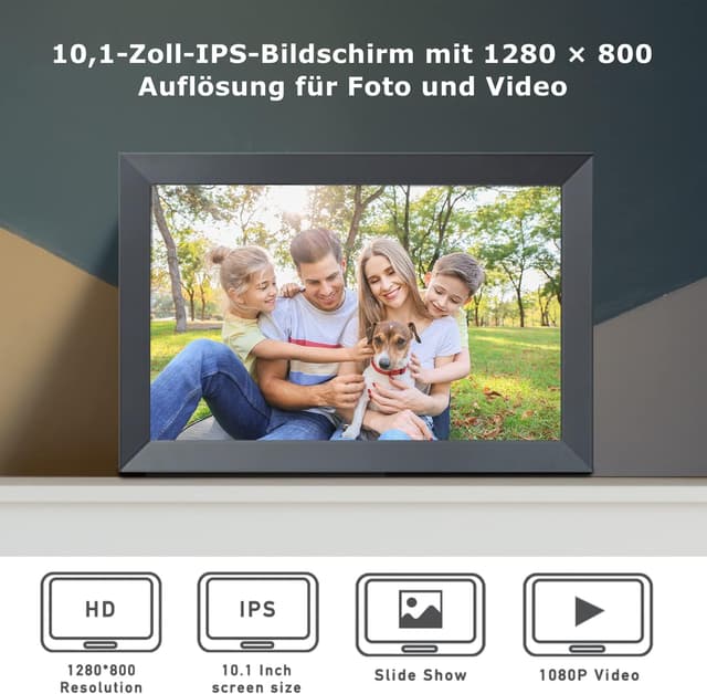 Thumbnail 1 de Aorpdd Digitaler Bilderrahmen WLAN 10.1 Zoll 32 GB