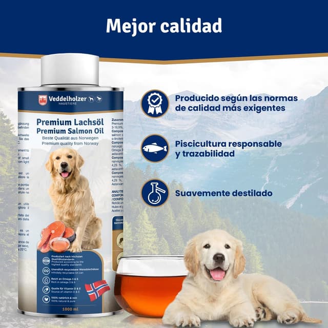 Detalle 2 de Veddelholzer Aceite de Salmón para Perros