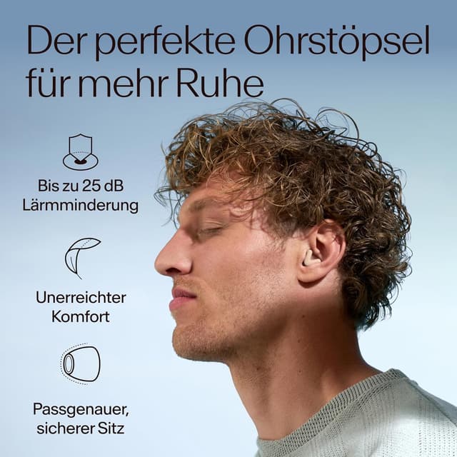 Detalle 2 de Alpine Silence V-Form Ohrstöpsel (beige) – ultrakomfortable, wiederverwendbare Gehörschutz-Ohrstöpsel in XS/S/M/L