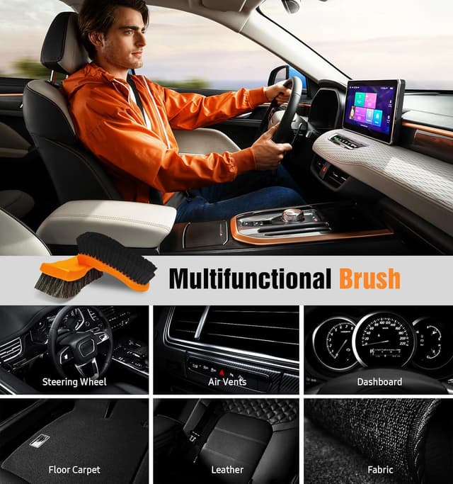 Detalle 2 de Leather brush set for car interiors